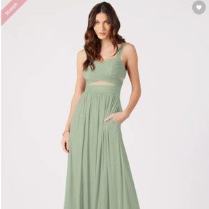 Azazie Jaida in Agave Bridesmaid Dress